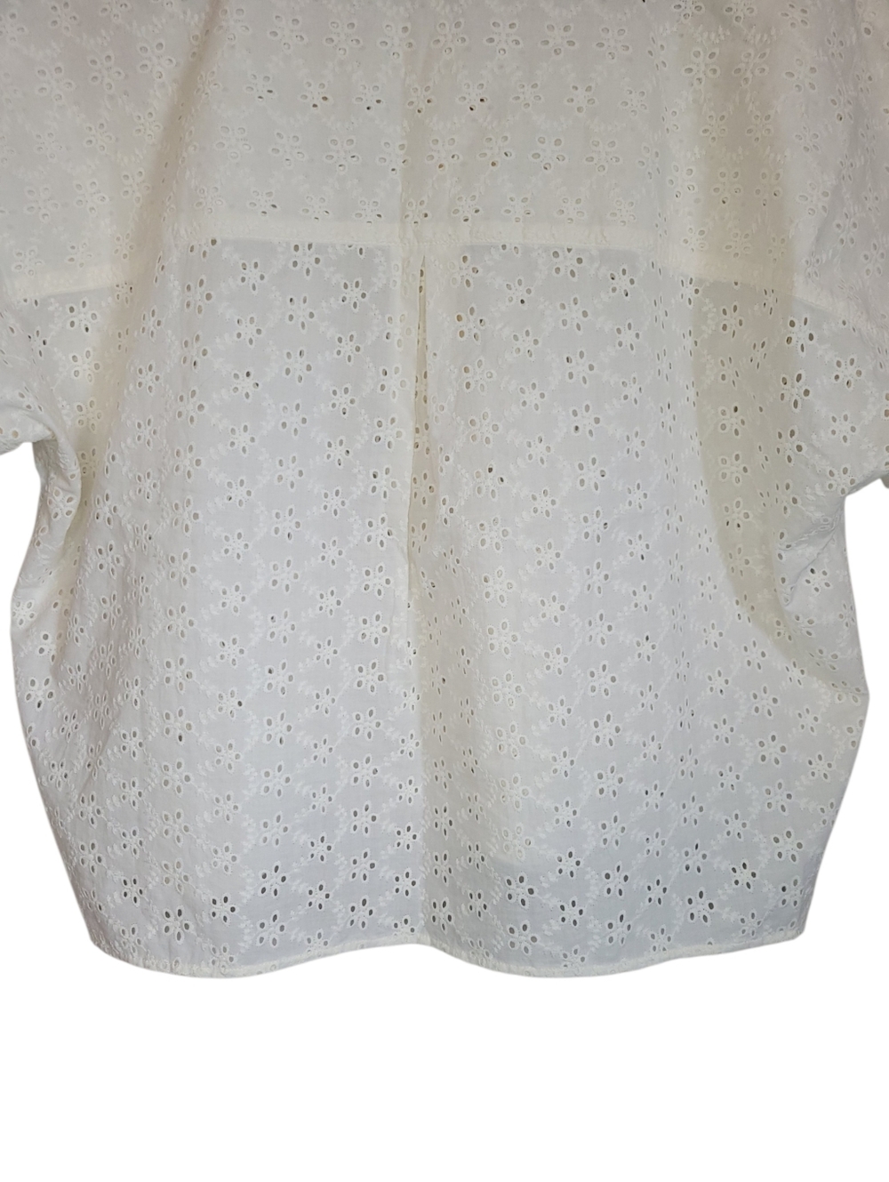 Madewell Eyelet Boxy Button Down Shirt M Lighthouse White Cotton Summer Top - Picture 9 of 12